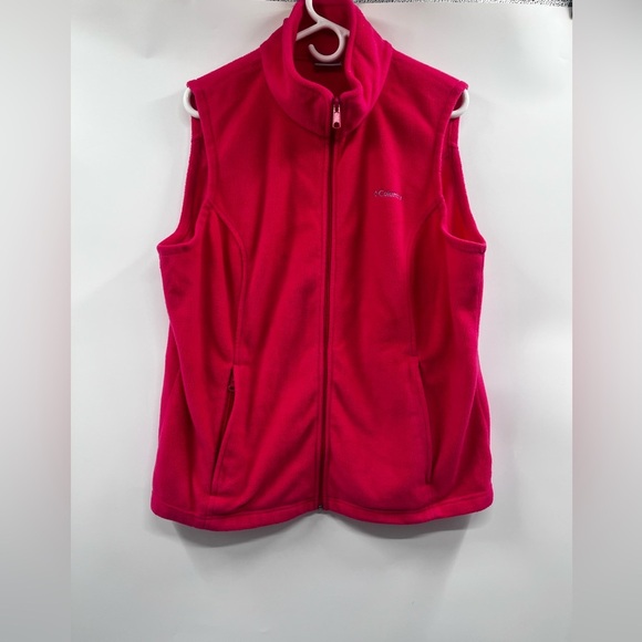 Columbia Jackets & Blazers - COLUMBIA Vest Womens Small Fleece Full Zip Pink Zipper Pockets